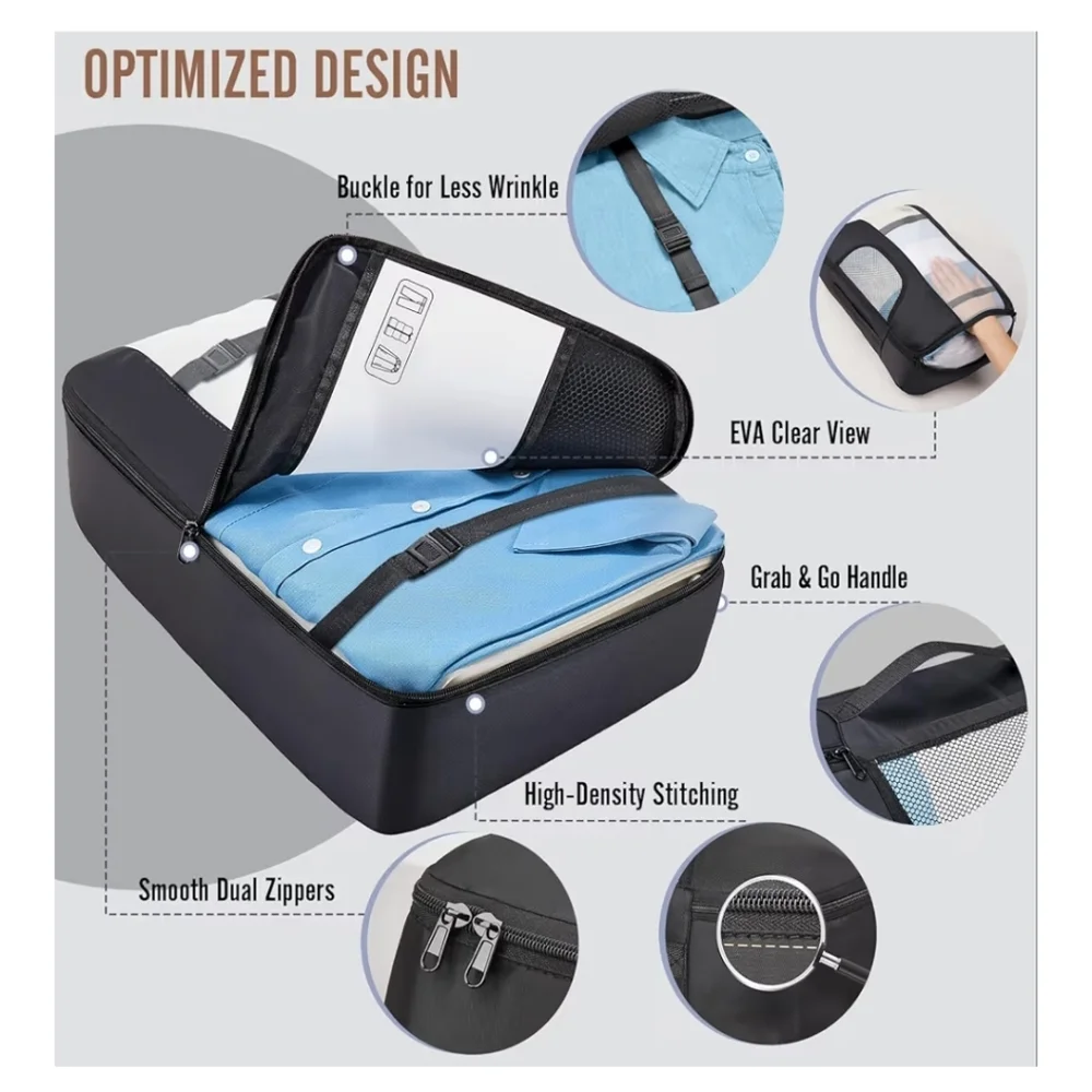 Black Travel Organizer Set